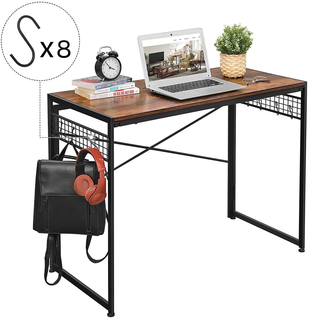 Rašomasis stalas LWD42X, rudas/juodas kaina ir informacija | Kompiuteriniai, rašomieji stalai | pigu.lt