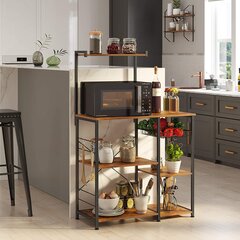 Virtuvinė lentyna - spintelė KKS35X, ruda/juoda kaina ir informacija | Virtuvinės spintelės | pigu.lt