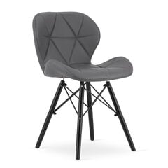 4-ių kėdžių komplektas Lago, pilkas/juodas kaina ir informacija | Virtuvės ir valgomojo kėdės | pigu.lt