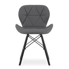 4-ių kėdžių komplektas Lago, pilkas/juodas kaina ir informacija | Virtuvės ir valgomojo kėdės | pigu.lt