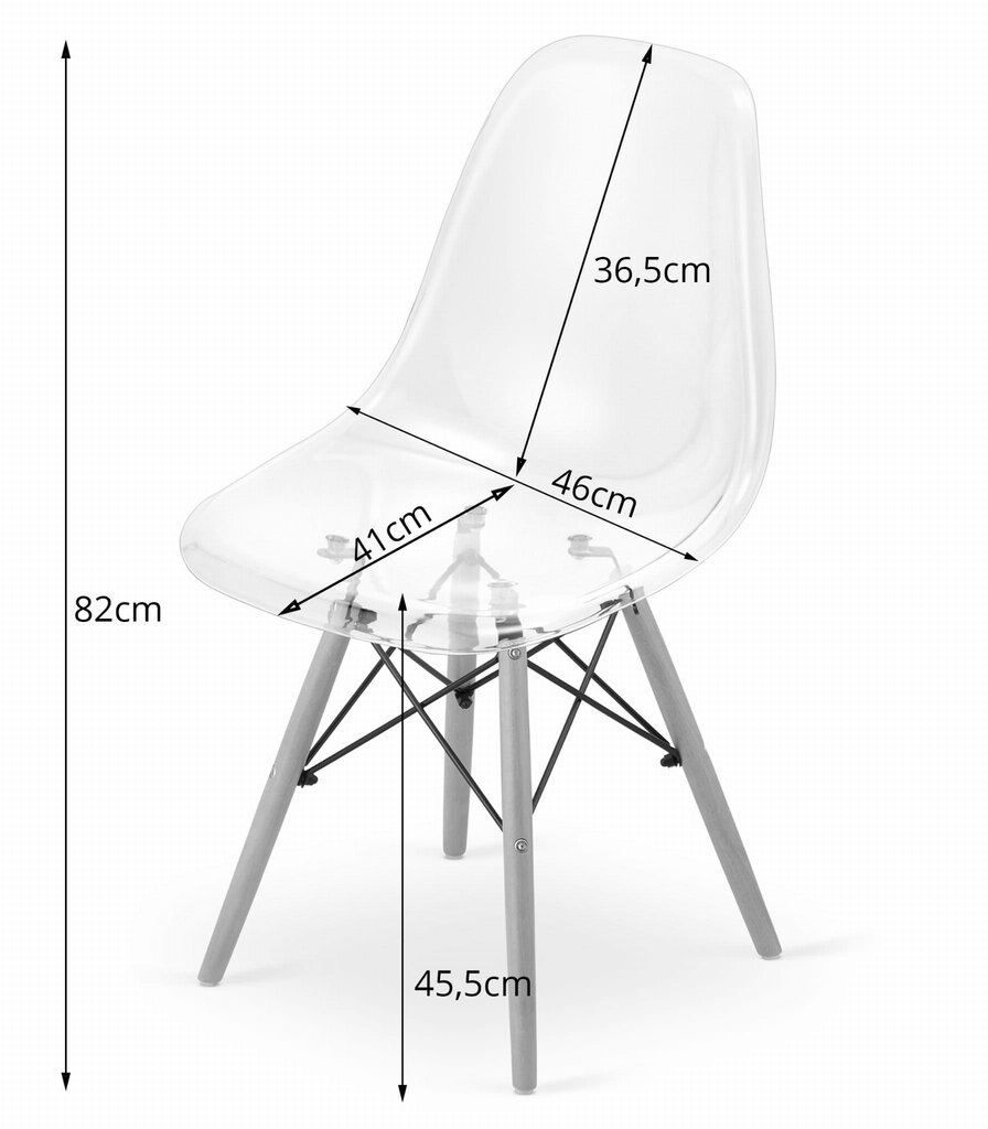 4-ių kėdžių komplektas Osaka, baltas/rudas kaina ir informacija | Virtuvės ir valgomojo kėdės | pigu.lt