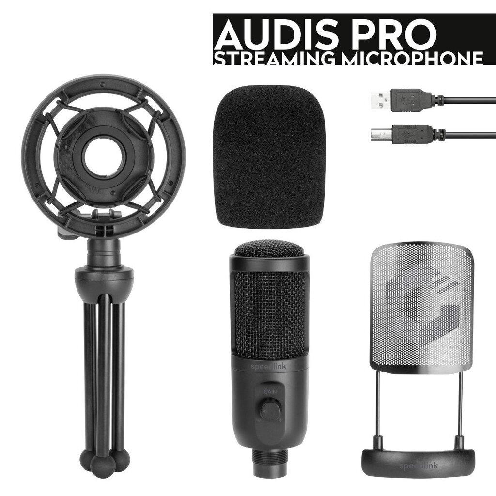 Speedlink microphone Audis Pro (SL-800013-BK) kaina ir informacija | Mikrofonai | pigu.lt