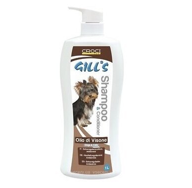 Croci Gill's šampūnas – kondicionierius 2IN1, 1l цена и информация | Kosmetinės priemonės gyvūnams | pigu.lt