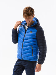Куртка мужская демисезонная Ombre C366, синяя цена и информация | Мужские куртки | pigu.lt