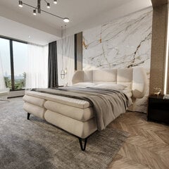 Кровать Selsey Cermone, 160x200 см, светло-бежевая цена и информация | Кровати | pigu.lt