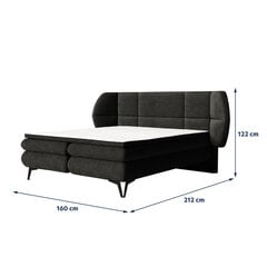 Кровать Selsey Cermone, 160x200 см, черная цена и информация | Кровати | pigu.lt