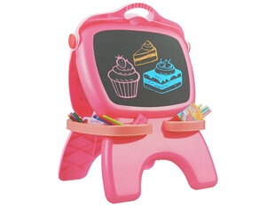 Dvipusė kreidinė ir magnetinė lenta su priedais, rožinė kaina ir informacija | Lavinamieji žaislai | pigu.lt