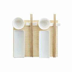 Набор для суши DKD Home Decor 28,5 x 19,5 x 3,3 cm Натуральный Белый Керамика Восточный (9 Предметы) (28,5 x 19,5 x 3,3 cm) цена и информация | Посуда, тарелки, обеденные сервизы | pigu.lt