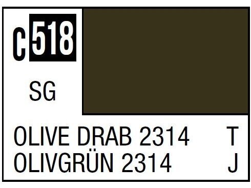 Dažai Mr.Hobby - Mr.Color serijos nitro dažai C-518 alyvuogų 2314, 10ml kaina ir informacija | Piešimo, tapybos, lipdymo reikmenys | pigu.lt