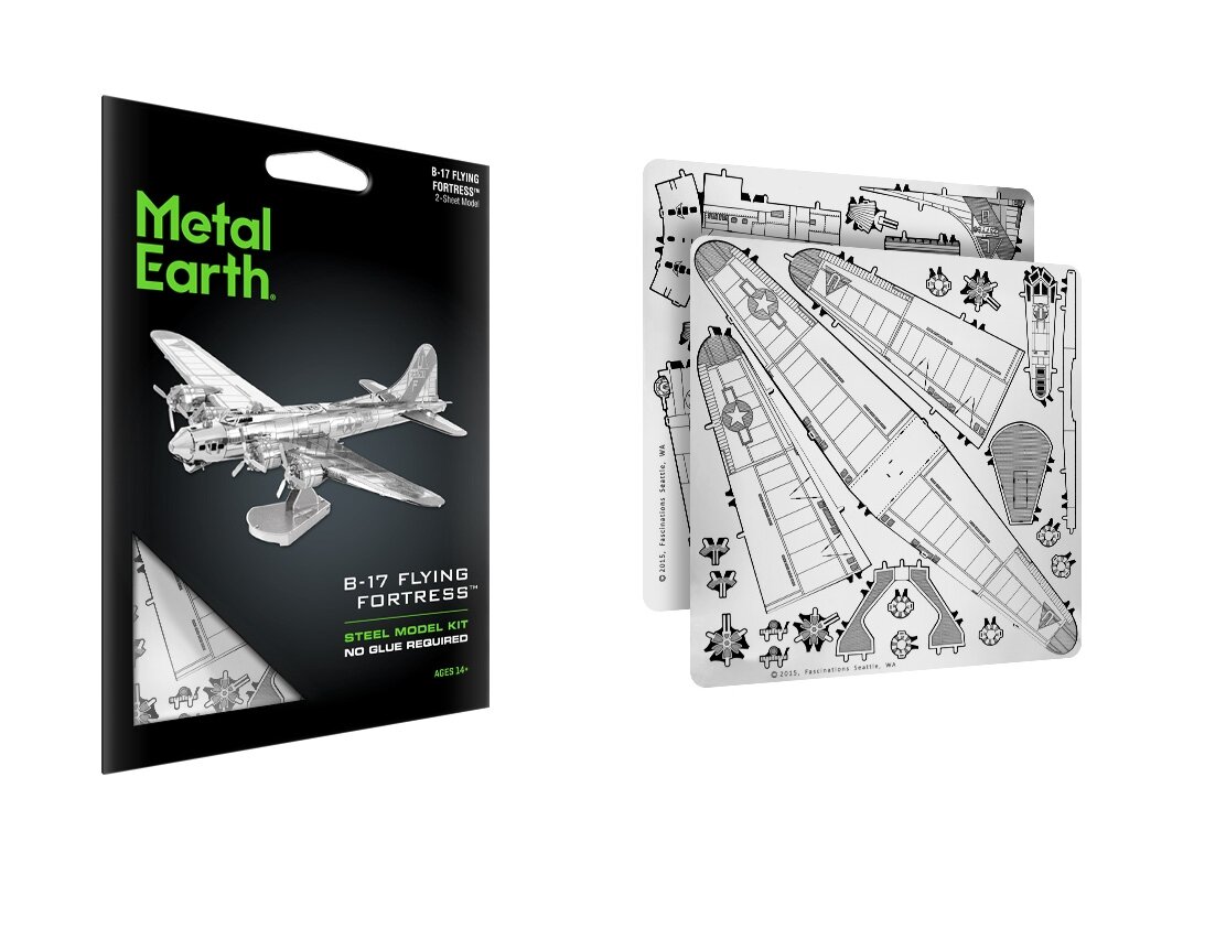 Metalinis 3D konstruktorius Metal Earth B-17 Flying Fortress kaina ir informacija | Konstruktoriai ir kaladėlės | pigu.lt
