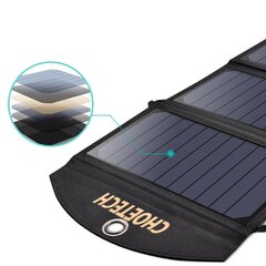 Choetech Foldable Solar Charger 19W 2x USB 2,4A black (SC001) kaina ir informacija | Atsarginiai maitinimo šaltiniai (power bank) | pigu.lt