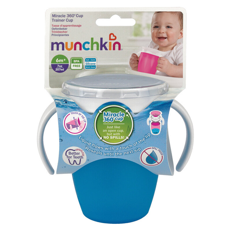 Puodelis Munchkin Miracle, nepralaidus, mėlynas kaina ir informacija | Buteliukai kūdikiams ir jų priedai | pigu.lt
