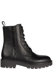 Aulinukai moterims Calvin Klein Combat Mid Laceup Boot W Zip, juodi kaina ir informacija | Aulinukai, ilgaauliai batai moterims | pigu.lt