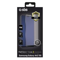 Samsung Galaxy A42 Full Cover Screen Glass By SBS Black kaina ir informacija | Apsauginės plėvelės telefonams | pigu.lt