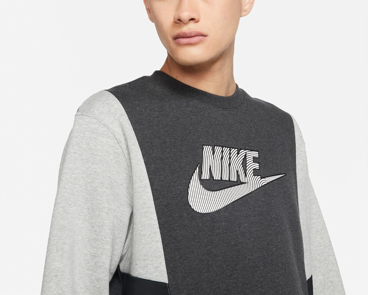 Džemperis vyrams Nike Nsw Hybrid Flc Crew Grey DJ5075 цена и информация | Džemperiai vyrams | pigu.lt