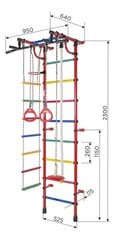 Sporto kompleksas (gimnastikos sienelė) Rainbow 230x52,5cm žalia/vaivorykštė kaina ir informacija | Gimnastikos sienelės | pigu.lt