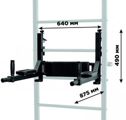 Sporto kompleksas (gimnastikos sienelė) HERO 3in1 pilka-juoda, 241x68,5cm kaina ir informacija | Gimnastikos sienelės | pigu.lt