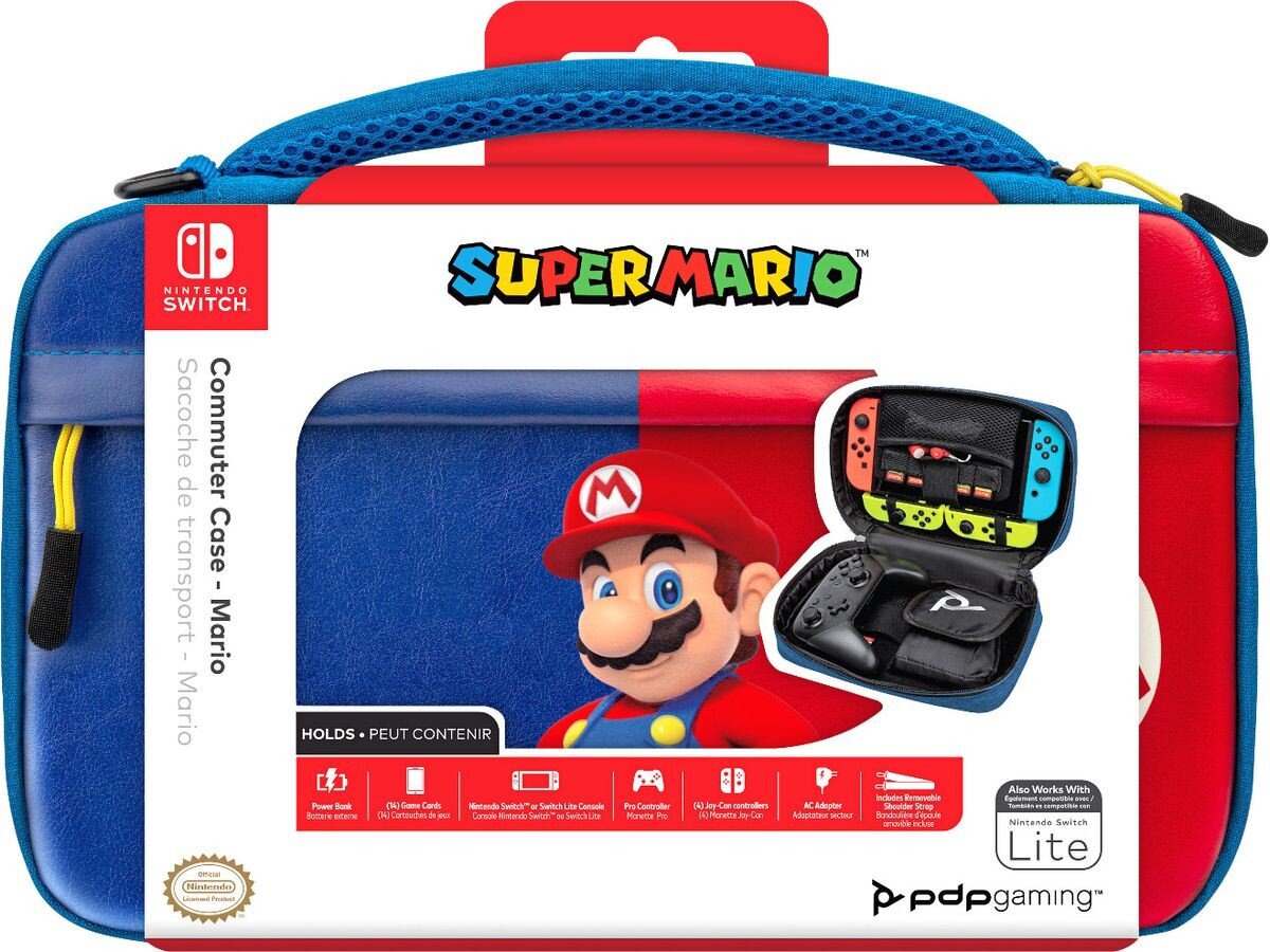 PDP Nintendo Switch Mario Travel case kaina ir informacija | Žaidimų kompiuterių priedai | pigu.lt