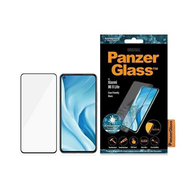 Apsauginis stiklas PanzerGlass E2E Regular, skirtas Xiaomi Mi 11 Lite 5G, Case Friendly, Antibacterial цена и информация | Apsauginės plėvelės telefonams | pigu.lt