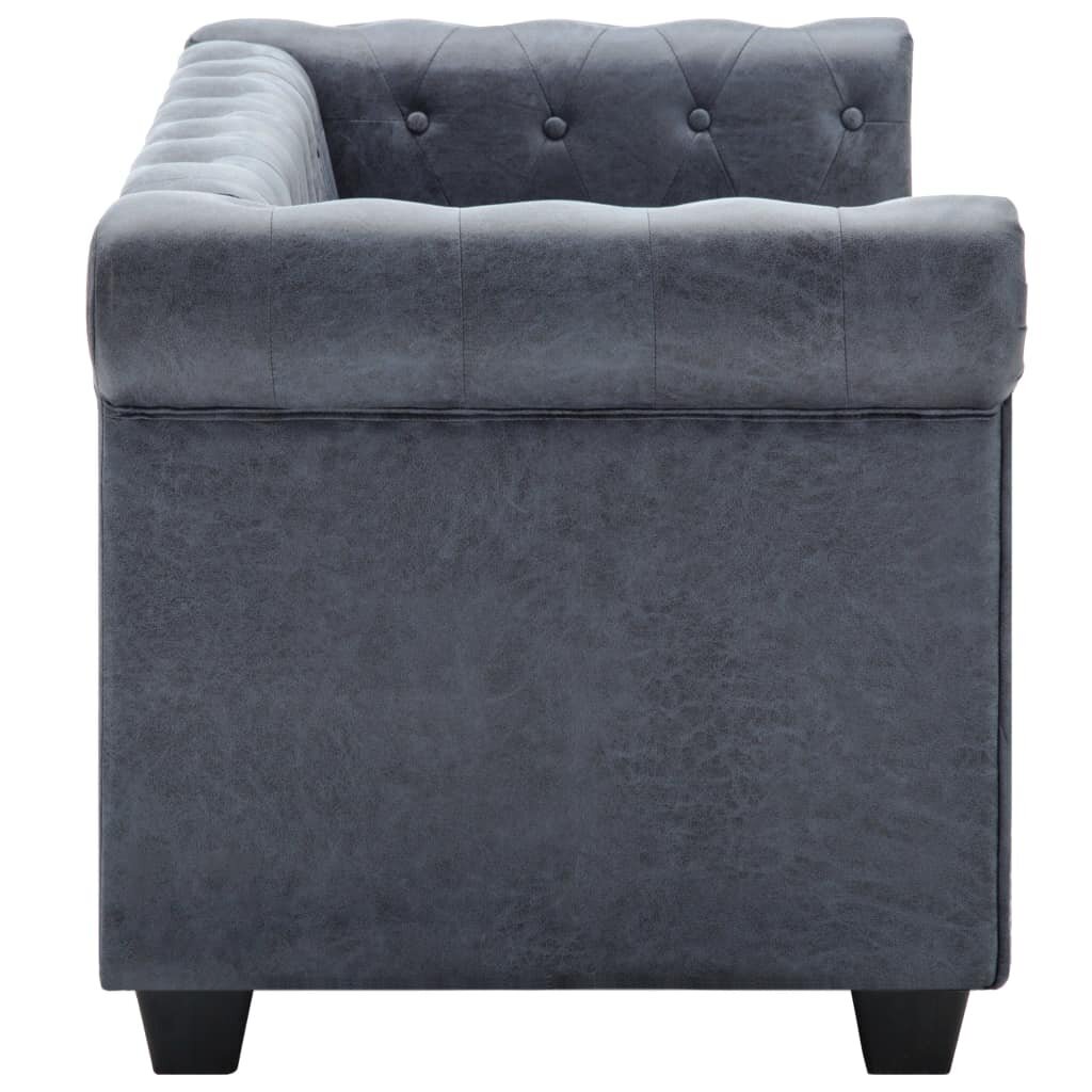 Dvivietė Chesterfield sofa, pilka цена и информация | Sofos | pigu.lt