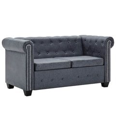 Dvivietė Chesterfield sofa, pilka kaina ir informacija | Sofos | pigu.lt