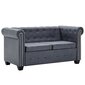 Dvivietė Chesterfield sofa, pilka цена и информация | Sofos | pigu.lt