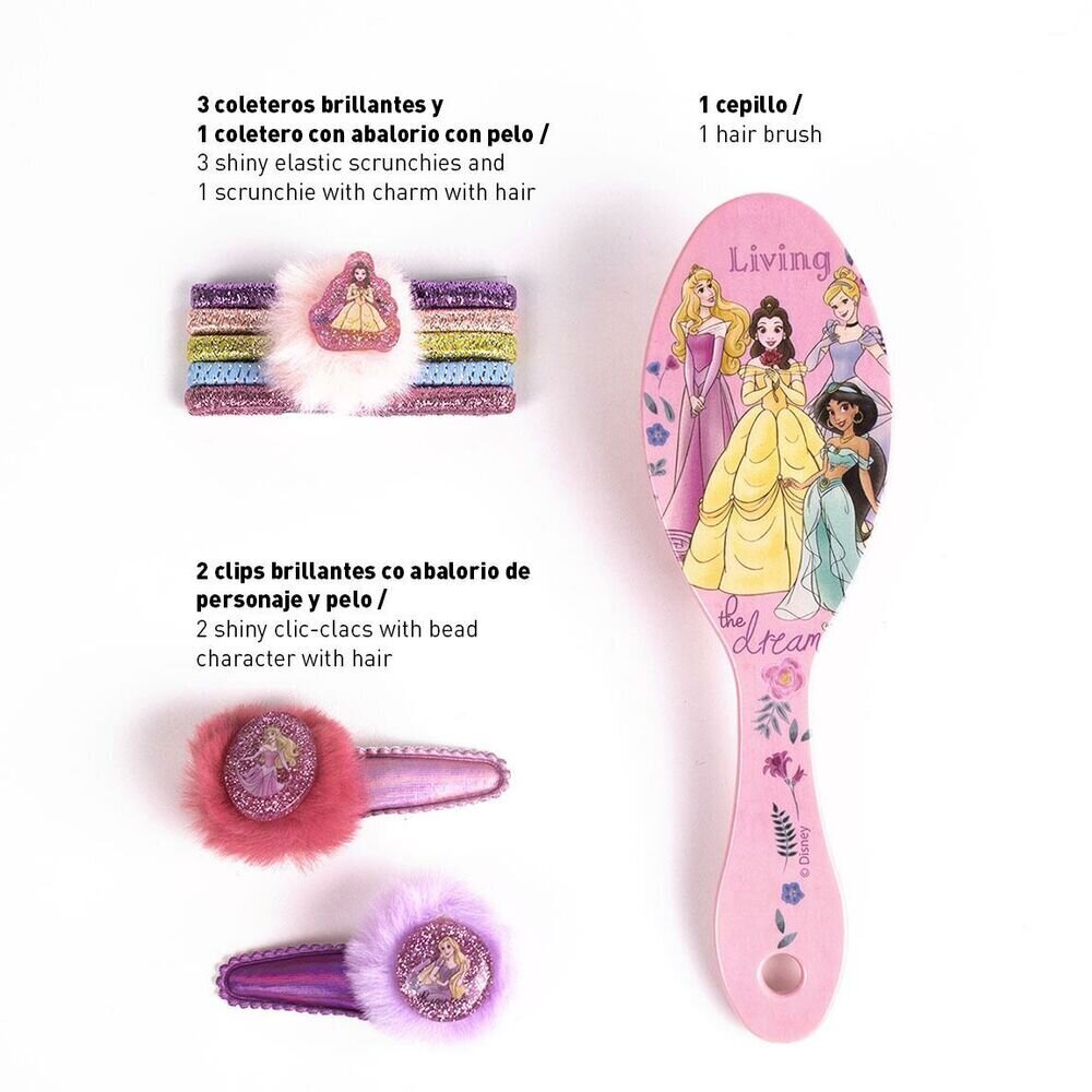 Plaukų papuošalai Princess, rožinės spalvos (8 vnt.) kaina ir informacija | Šepečiai, šukos, žirklės | pigu.lt