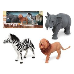 Laukinių gyvūnų rinkinys Dramblys Liūtas Zebras kaina ir informacija | Žaislai berniukams | pigu.lt