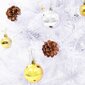 Dirbtinė Kalėdų eglutė su žaisliukais ir LED, 180 cm, balta kaina ir informacija | Eglutės, vainikai, stovai | pigu.lt