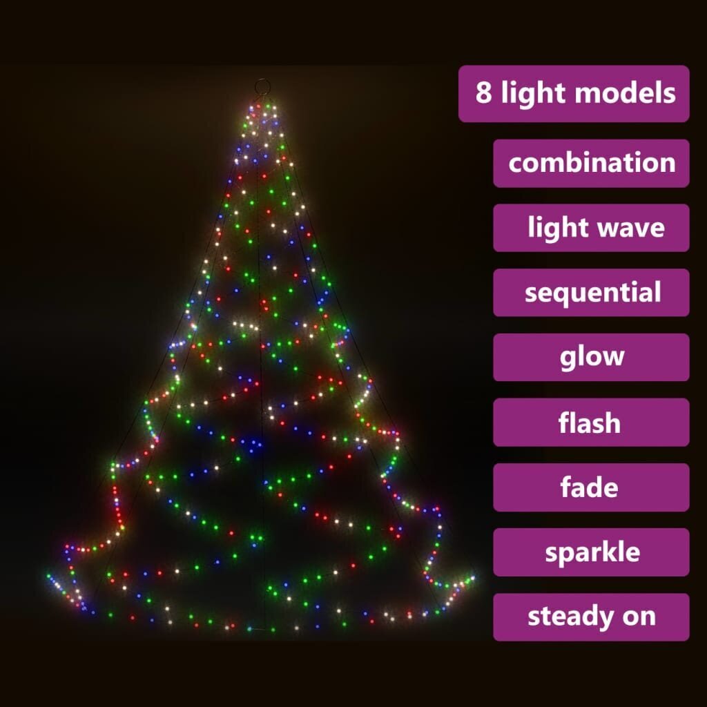 Ant sienos kabinama eglutė su metaliniu kabliuku, 5m, 720 LED цена и информация | Eglutės, vainikai, stovai | pigu.lt