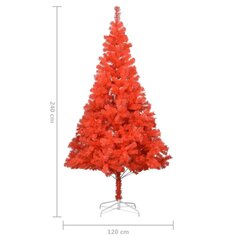 Dirbtinė Kalėdų eglutė su stovu, raudonos spalvos, 240cm, PVC цена и информация | Искусственные елки | pigu.lt