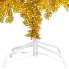 Dirbtinė Kalėdų eglutė su stovu, auksinės spalvos, 120cm, PET цена и информация | Искусственные елки | pigu.lt