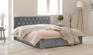Кровать Crystal, 140x200 см, серая цена и информация | Кровати | pigu.lt