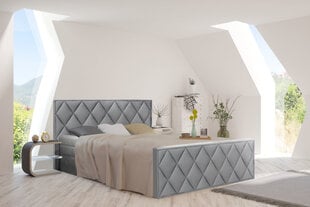 Kontinentinė lova Mozo, 180x200 cm, pilka kaina ir informacija | Lovos | pigu.lt