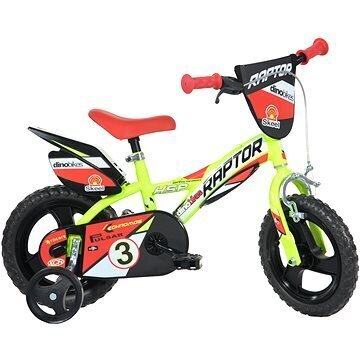 Dviratukas vaikams Dino Bikes Raptor Giallo 12", 612L-03RP kaina | pigu.lt