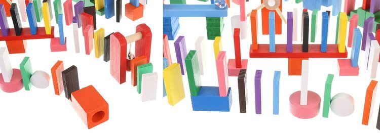 Domino mediniai blokai Delionė spalvinga XL kaina ir informacija | Stalo žaidimai, galvosūkiai | pigu.lt
