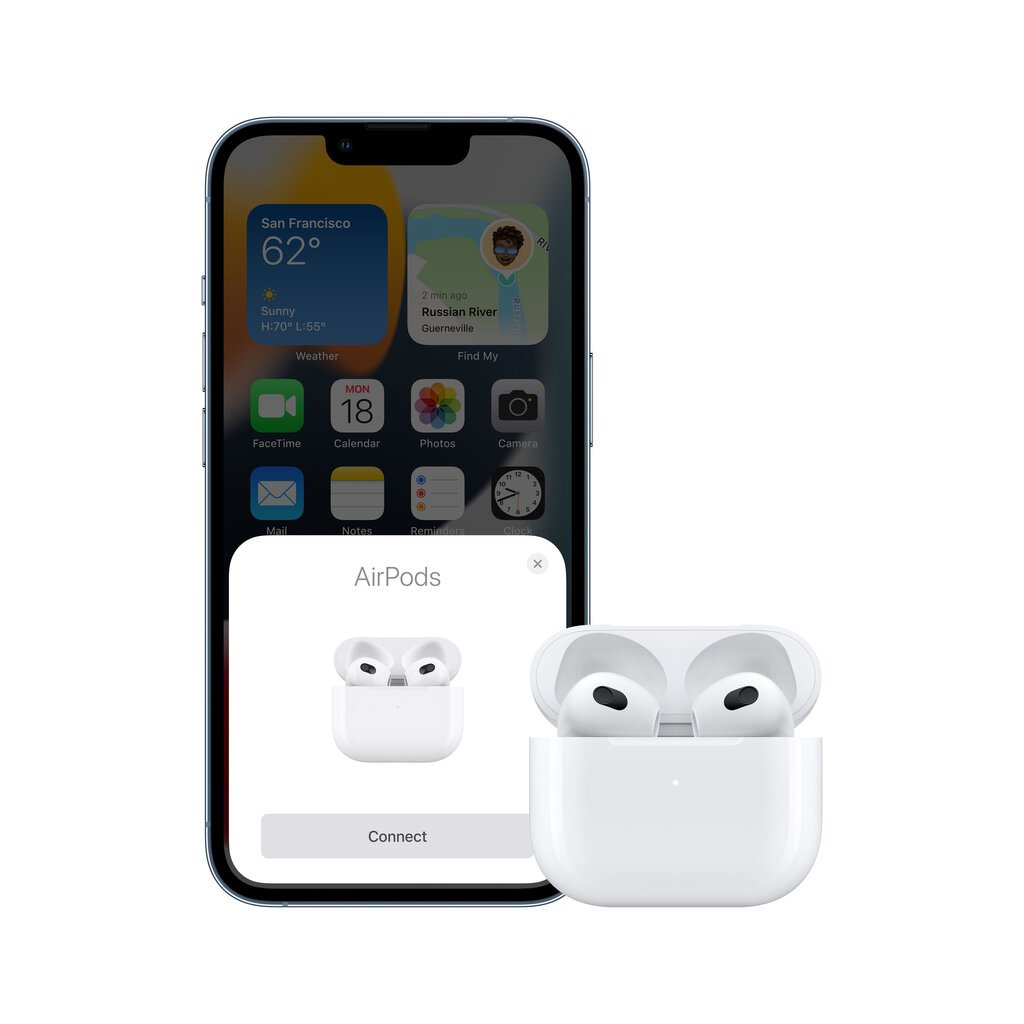 Apple AirPods (3rd generation) with MagSafe Charging Case - MME73ZM/A цена и информация | Ausinės | pigu.lt