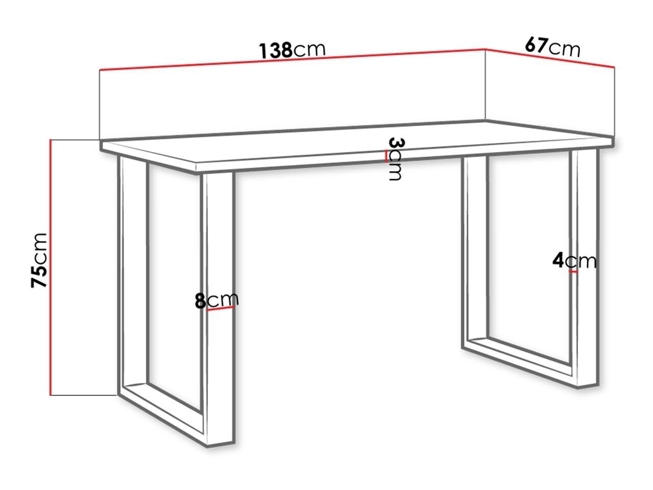 Imperial stalas 67 x 138 cm цена и информация | Virtuvės ir valgomojo stalai, staliukai | pigu.lt