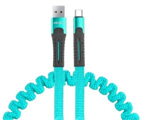 Spring Cable USB+USB-C 120 см FullLINK UC-14 цена и информация | Кабели для телефонов | pigu.lt