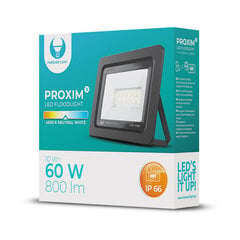 Forever PROXIM II Комнатный & Уличный IP66 LED Прожектор  10W 800 люменов неитрально белый 4500K Черный цена и информация | Уличные светильники | pigu.lt