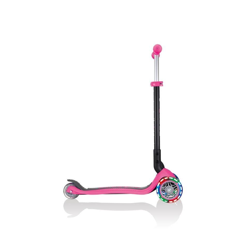 Paspirtukas Globber GO UP Foldable Plus Lights šviečiančiais ratais, tamsiai rožinis kaina ir informacija | Paspirtukai | pigu.lt