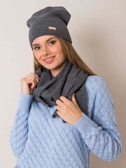 Женский комплект RUE PARIS, шапка и шарф, темно-серый цена и информация | Женские шапки | pigu.lt