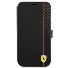 FESAXFLBKP13SBK Ferrari Smooth and Carbon Effect Book чехол для iPhone 13 Mini черный цена и информация | Чехлы для телефонов | pigu.lt