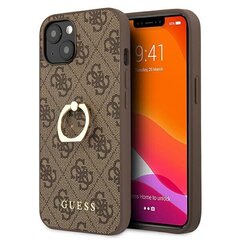 Чехол GUHCP13S4GMRBR Guess PU 4G Ring Case for iPhone 13 Mini Brown цена и информация | Чехлы для телефонов | pigu.lt