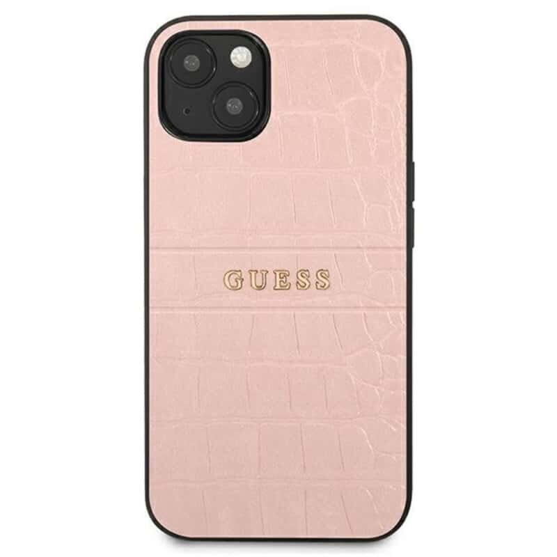 Guess Croco Stamp Lines iPhone 13 Minidėklas (rožinis) kaina ir informacija | Telefono dėklai | pigu.lt