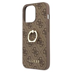 Чехол GUHCP13X4GMRBR Guess PU 4G Ring Case для iPhone 13 Pro Max Brown цена и информация | Чехлы для телефонов | pigu.lt