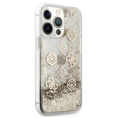 Guess Peony Liquid Glitter dėklas, skirtas iPhone 13 Pro Max (auksinis) kaina ir informacija | Telefono dėklai | pigu.lt