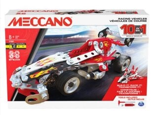 Конструктор Meccano 10in1 Racing Vehicles 6060104, 225 деталей цена и информация | Конструкторы и кубики | pigu.lt