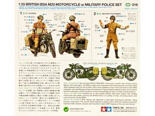 Конструктор Tamiya - Британский мотоцикл BSA M20 с военной полицией, 1/35, 35316 цена и информация | Конструкторы и кубики | pigu.lt