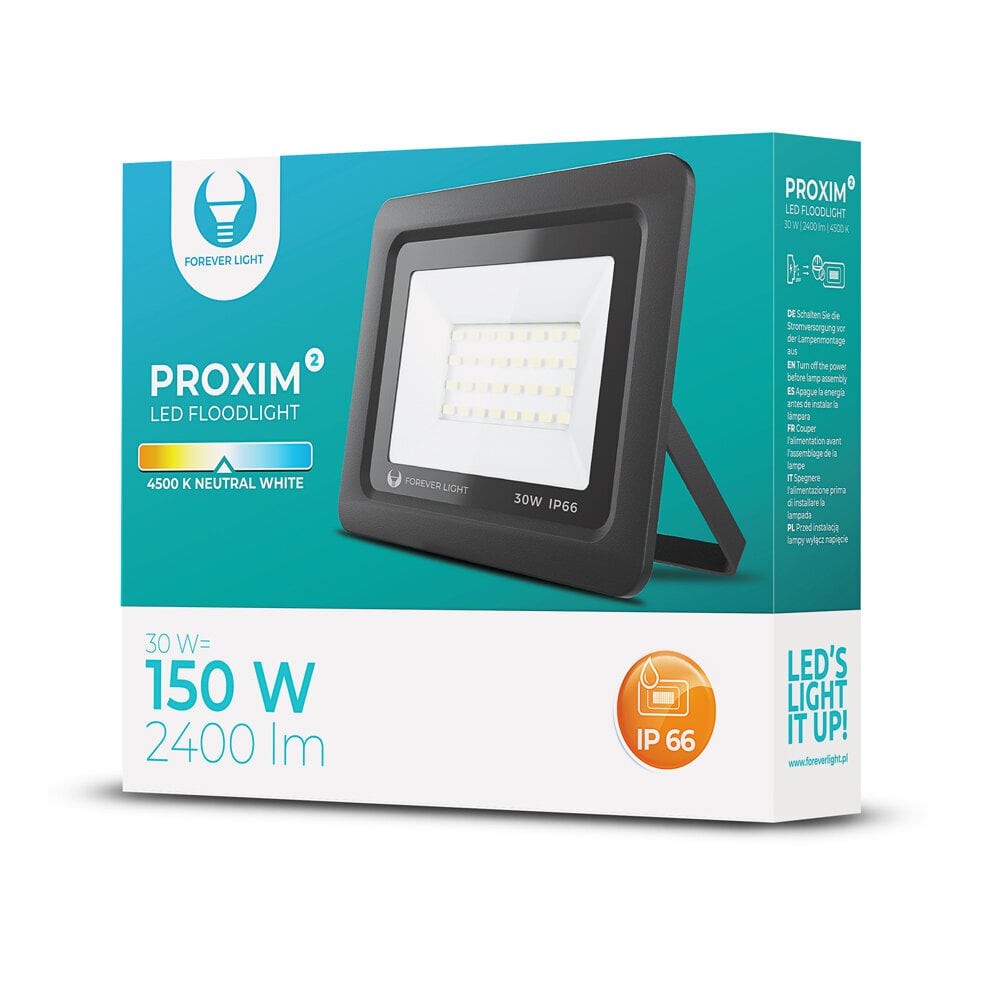 LED prožektorius PROXIM II 30W |4500K| IP66 Forever Light kaina ir informacija | Žibintai ir prožektoriai | pigu.lt